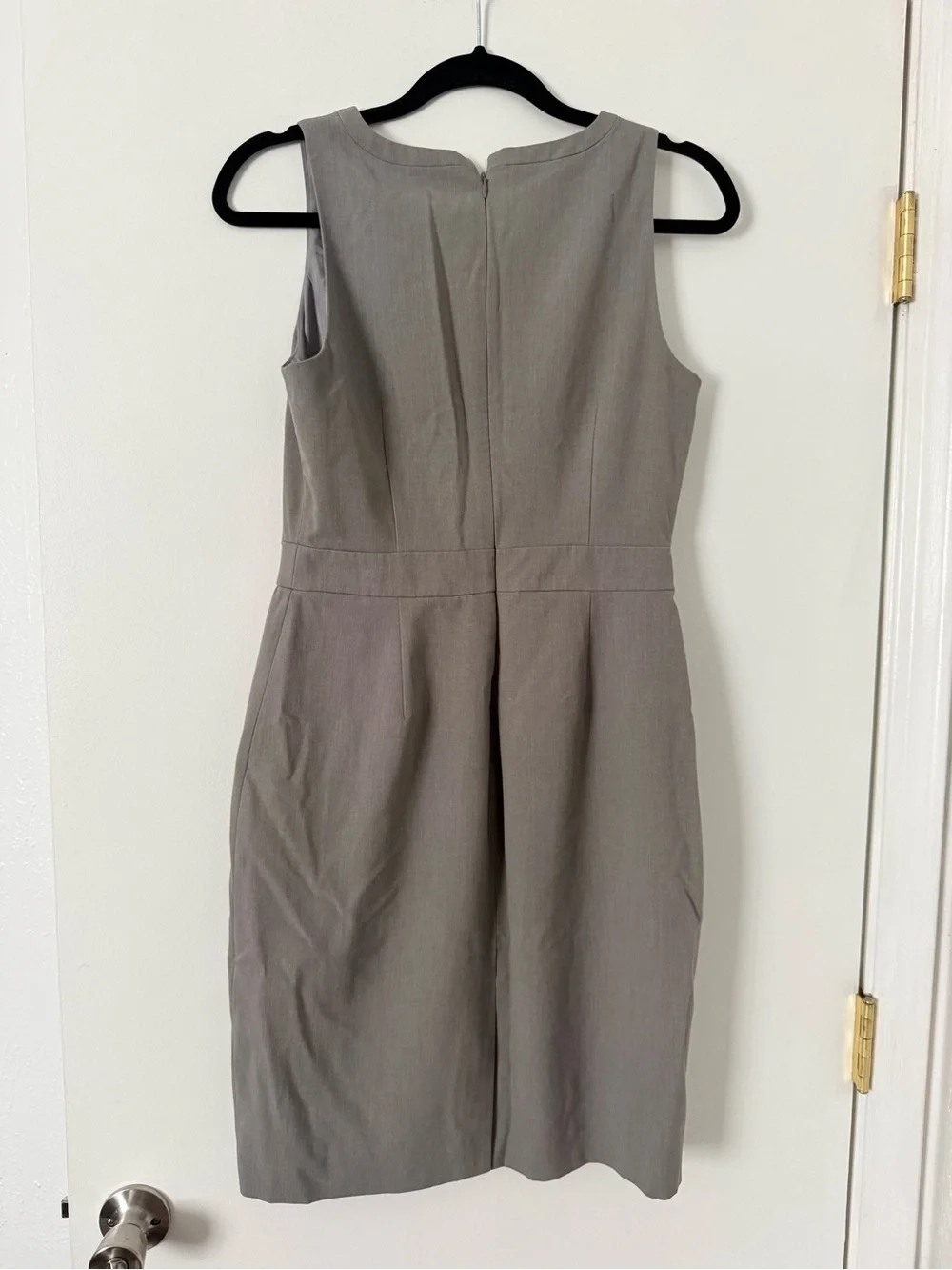 J. Crew Sleeveless Gray Shift Midi Dress